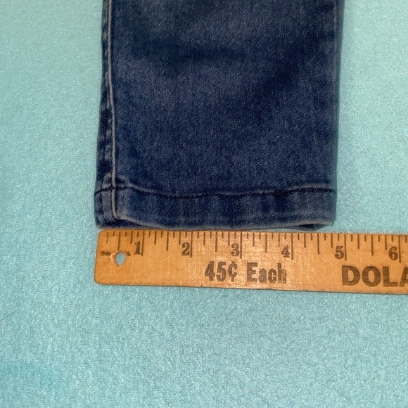 ABB denim blue jeans distressed fade elastic waistband button zipper fly size 10 - Picture 9 of 11
